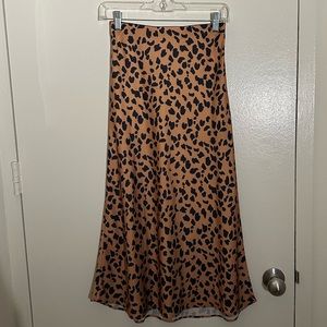Leopard Print Midi Skirt